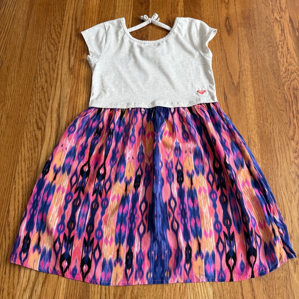 Roxy boho print summer surf girls dress 8/10